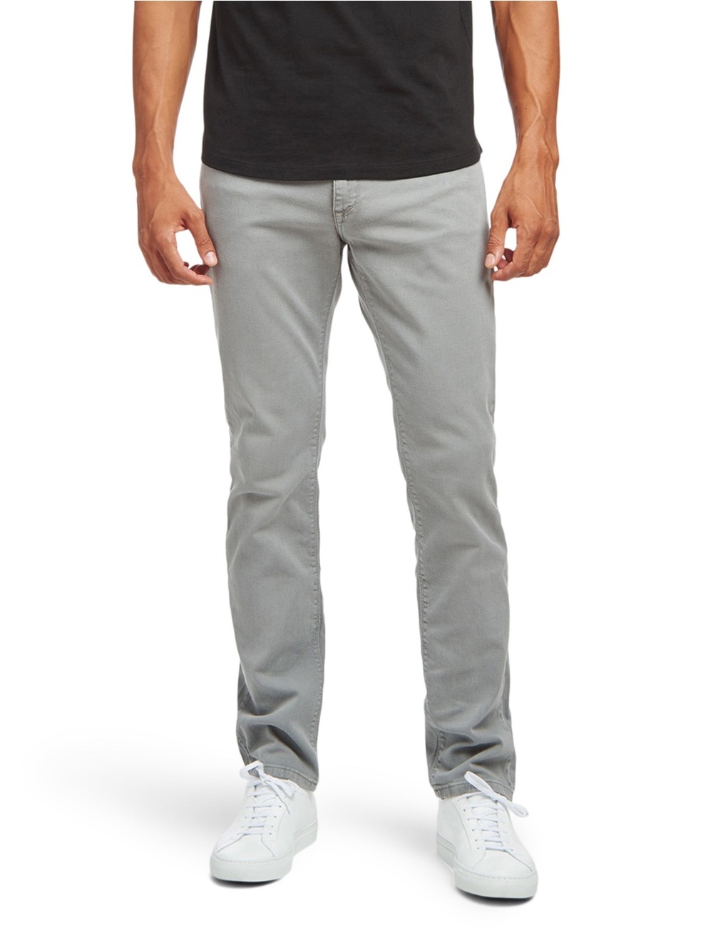 Mott & Bow Men’s Slim Mercer Jeans, Light Gray, 32/30